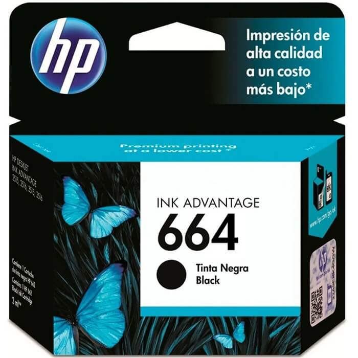 Cartucho HP Num 664 Negro 2ML F6V29AL.