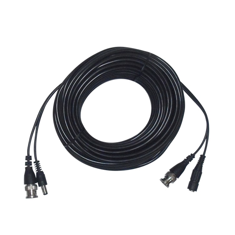 Rollo de cable siames 20m video corriente, conectores macho hembra Para camaras