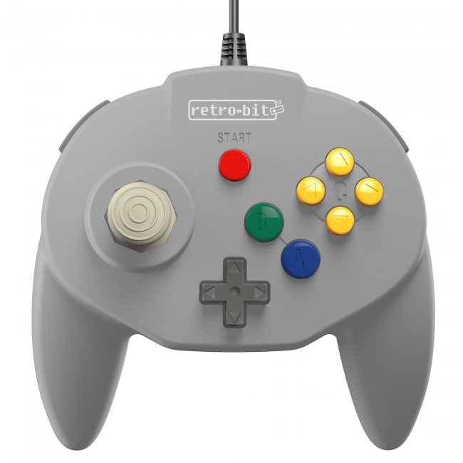 Control Tritube64 para Nintendo 64 N64 Retro-bit Gris