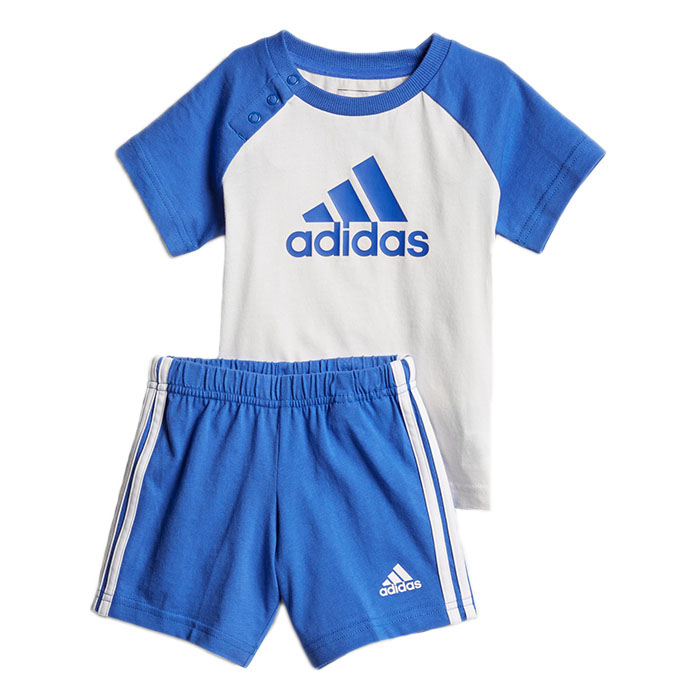 Conjunto Adidas Bebé Camiseta/Short Niño Azul Blanco CF7409.