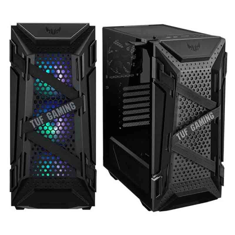 GABINETE ASUS TUF GAMING GT301 RGB CRISTAL TEMPLADO ATX.