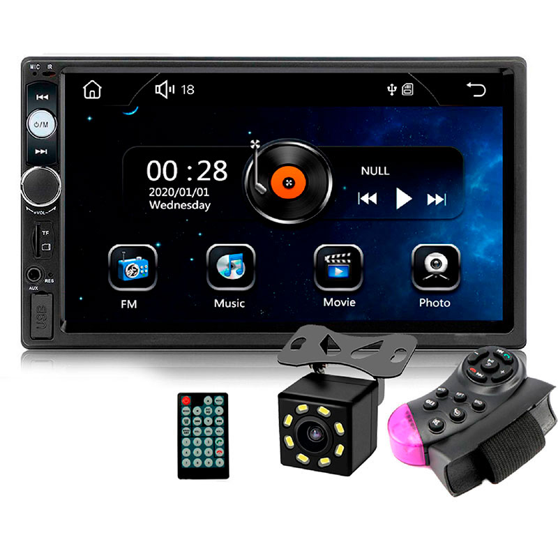 Autoestereo Vak 6911 Touch 7 Mirrorlink Bluetooth con cámara de reversa, Usb SD MP5 Video .