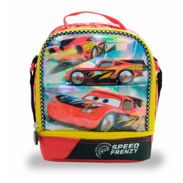 Lonchera escolar de Tela con diseño Disney Cars