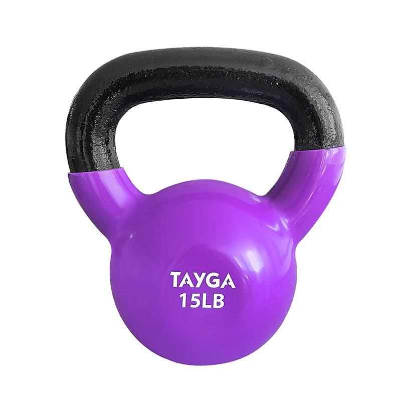 Tayga pesa Rusa fitness kettlebell 15 lb cubierta de vinil