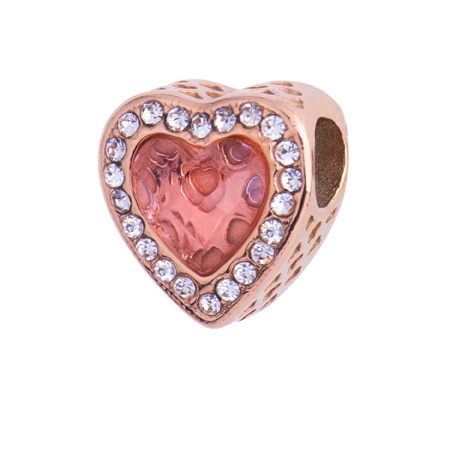 LuckyLy Charm Corazón Alma - Plata, Oro Rosa