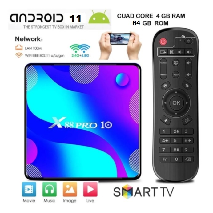 X88 PRO Android 11   TV Box   4 GB Ram  64 GB Rom.