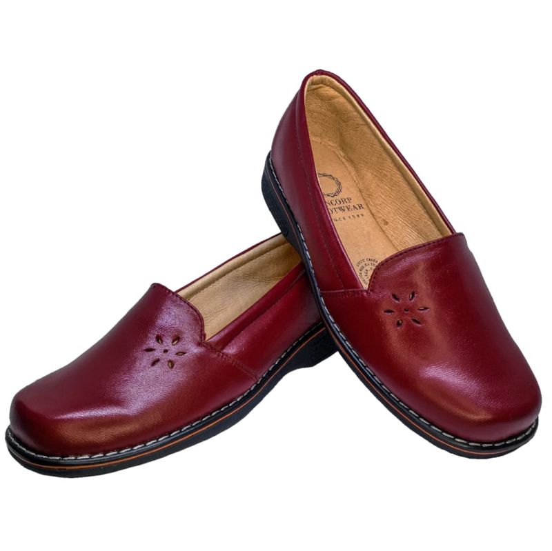 Zapato Suave Dama Pie Diabético Delicado Piel Borrego Rojo Amplio.