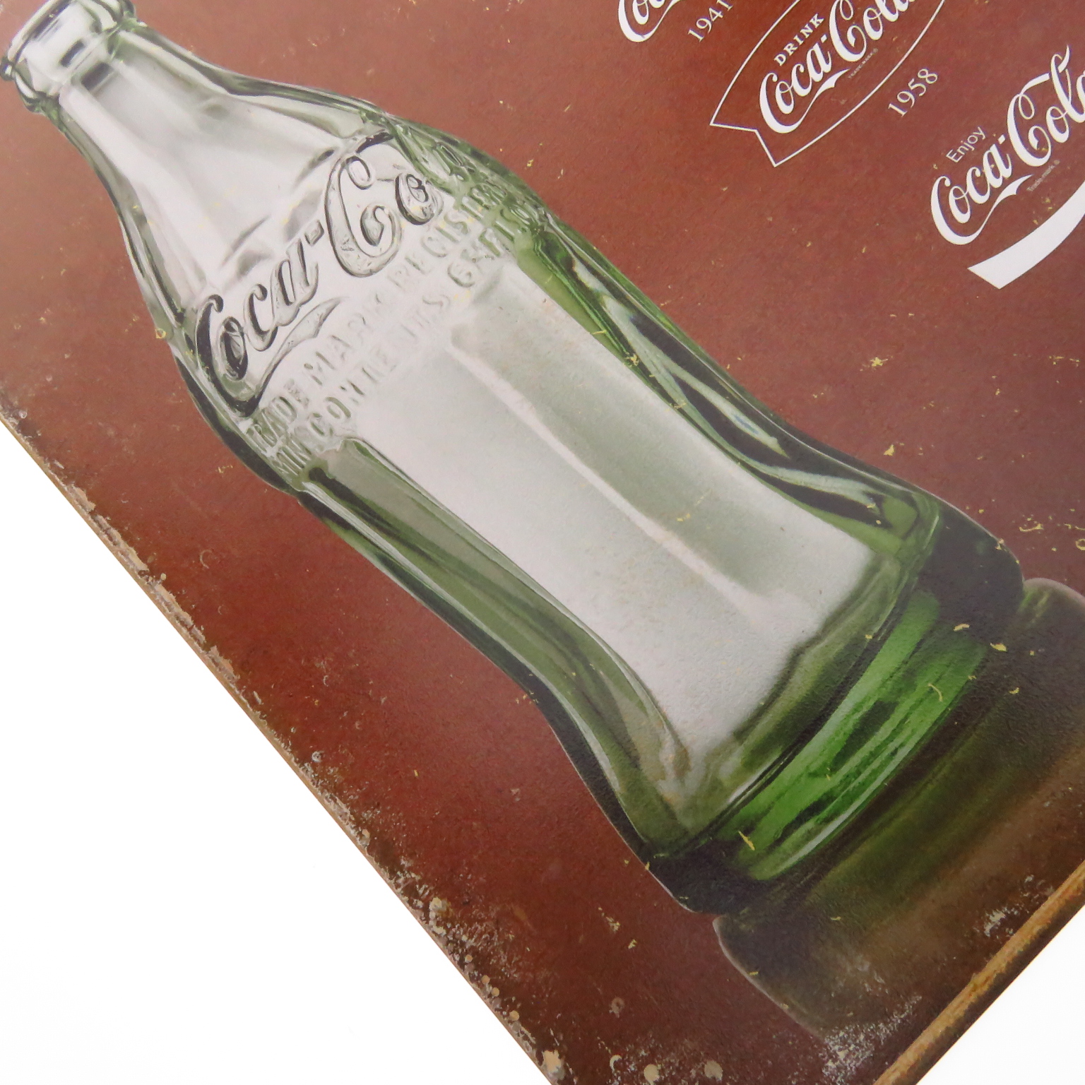 Tsn1952 Letrero Lamina Decorativ Coca Cola Spencerian Script