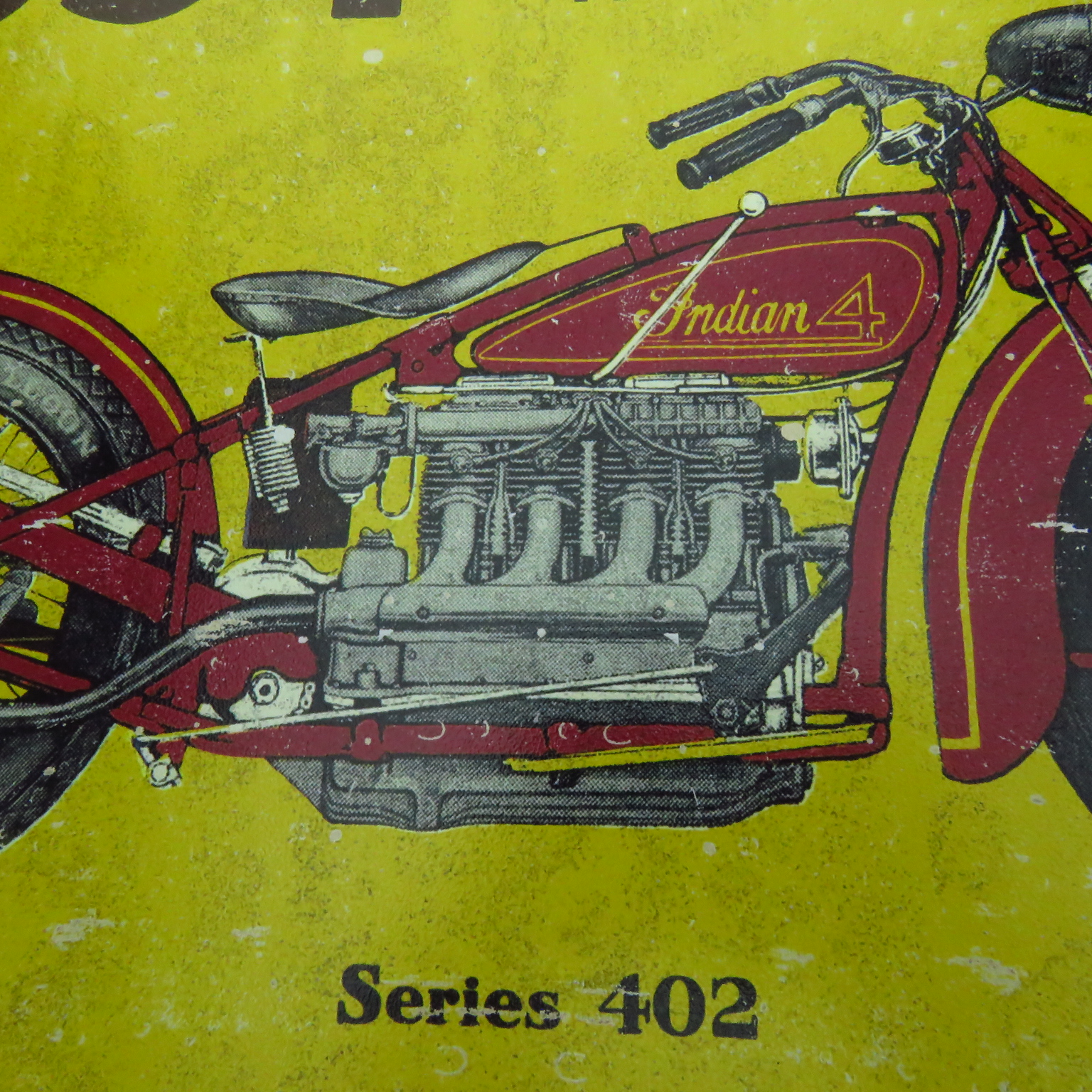 Tsn1929 Letrero Lamina Decorativa Indian Motorcycles 1934