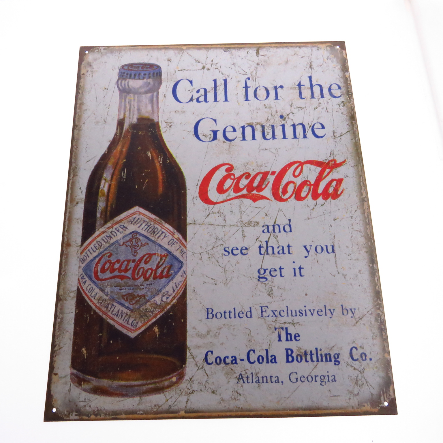 Tsn1918 Letrero Lamina Decorativa Coca Cola Genuine.