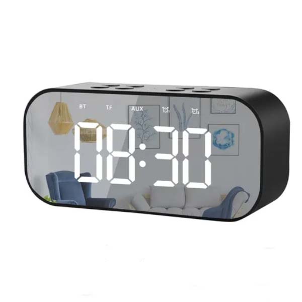 Reloj Despertador Bluetooth Con Bocina Recargable Usb.