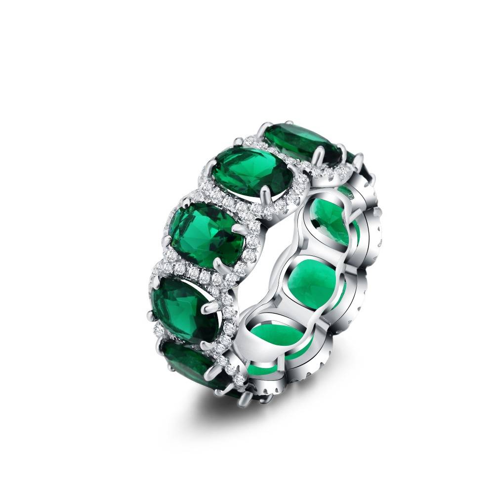 Churumbela De Zirconía Oval Grande Verde Plata 925 -amour