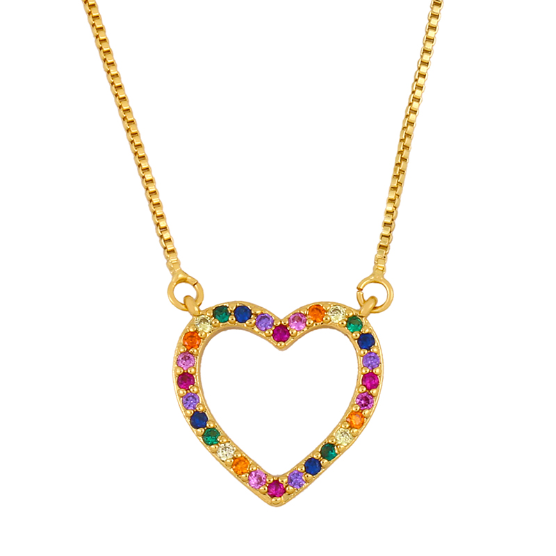 Collar Corazón Multicolor Acero Inox chapa  Mamá-AMOUR