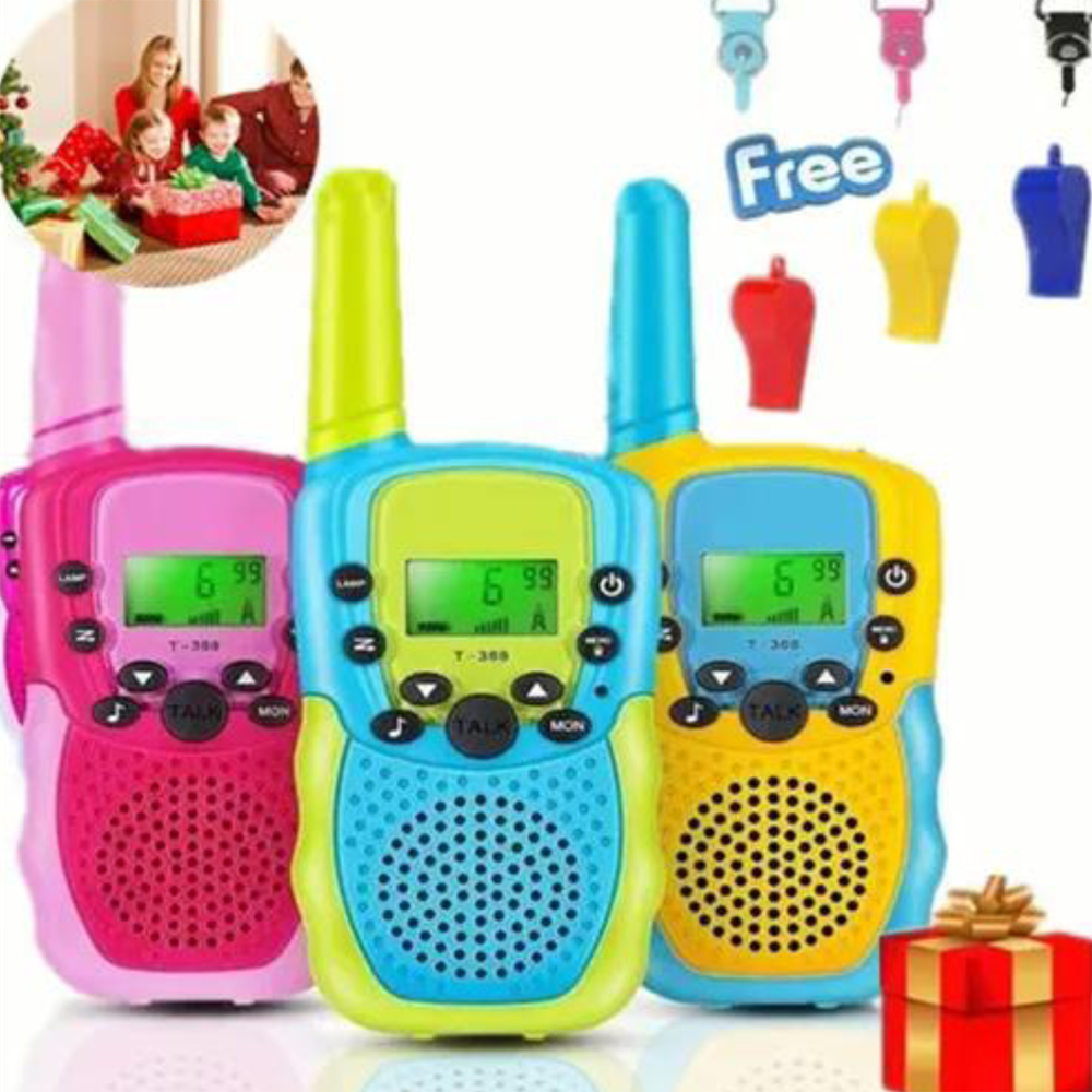 3 PIEZAS WALKIE TALKIE NINOS CON 8 CANALES VOX DE 3 MILLAS.