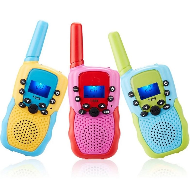 3 Piezas Walkie Talkie Ninos Con 8 Canales Vox De 3 Millas.