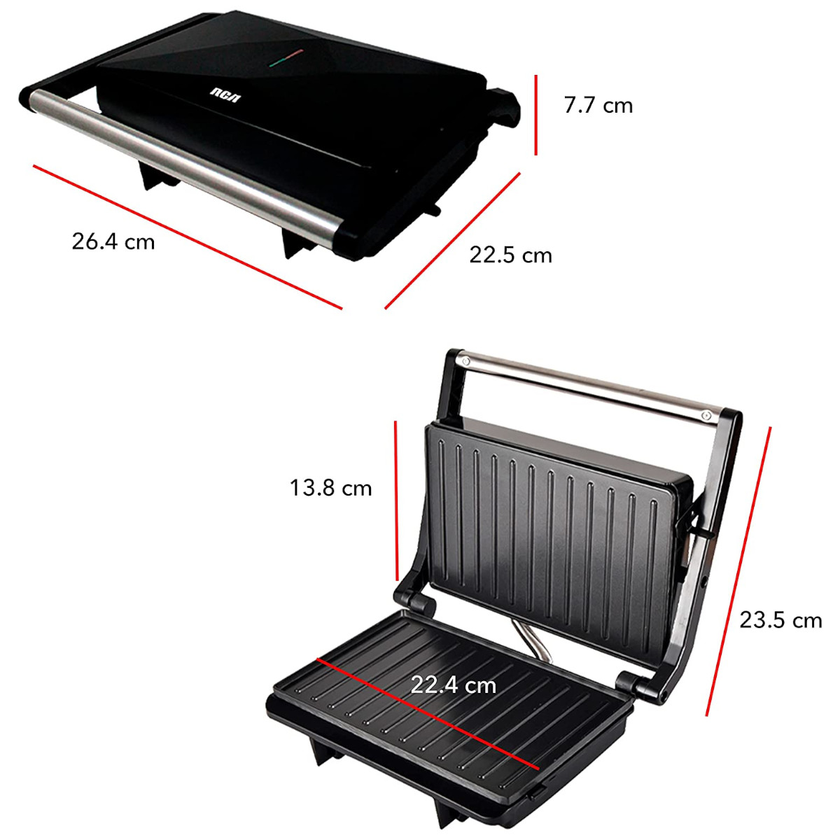Parrilla Panini Sandwichera RCA RC-122G 120V 760W