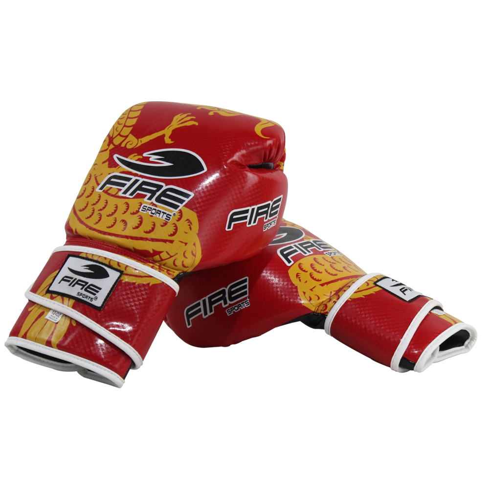 Par de Guantes de PVC Fire Sports para entrenamiento M2, Diseño Dragón