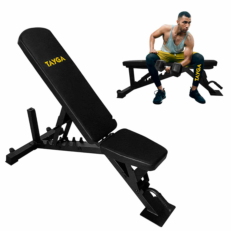 Banco Fitness Tayga para Gimnasio reclinable diferentes posiciones 