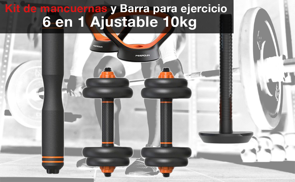 Kit de mancuernas y barras para ejercicio en casa en Multi