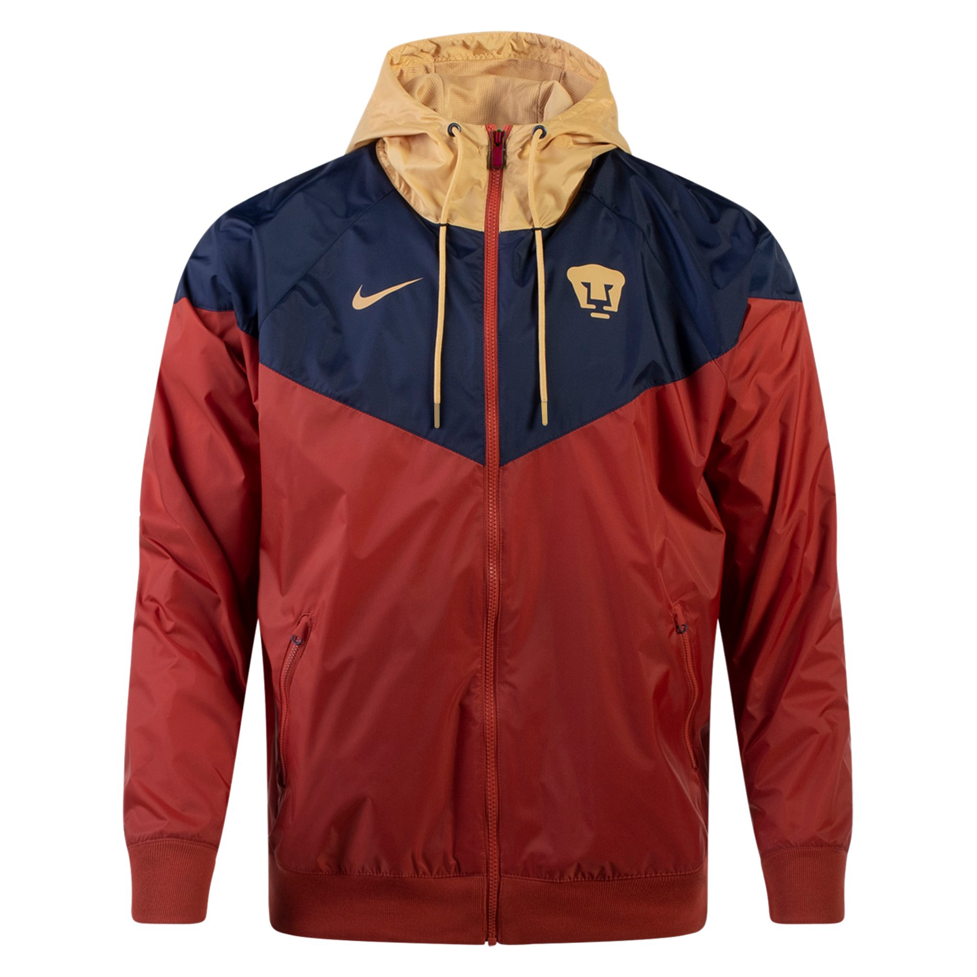 ROMPEVIENTOS NIKE PUMAS UNAM TERRACOTA 2022 OVERSIZE TALLA CHICO AMPLIO