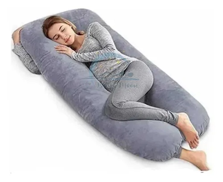 Almohada Para Embarazo Y Lactancia Jumbo GRIS + Regalo Microgel.