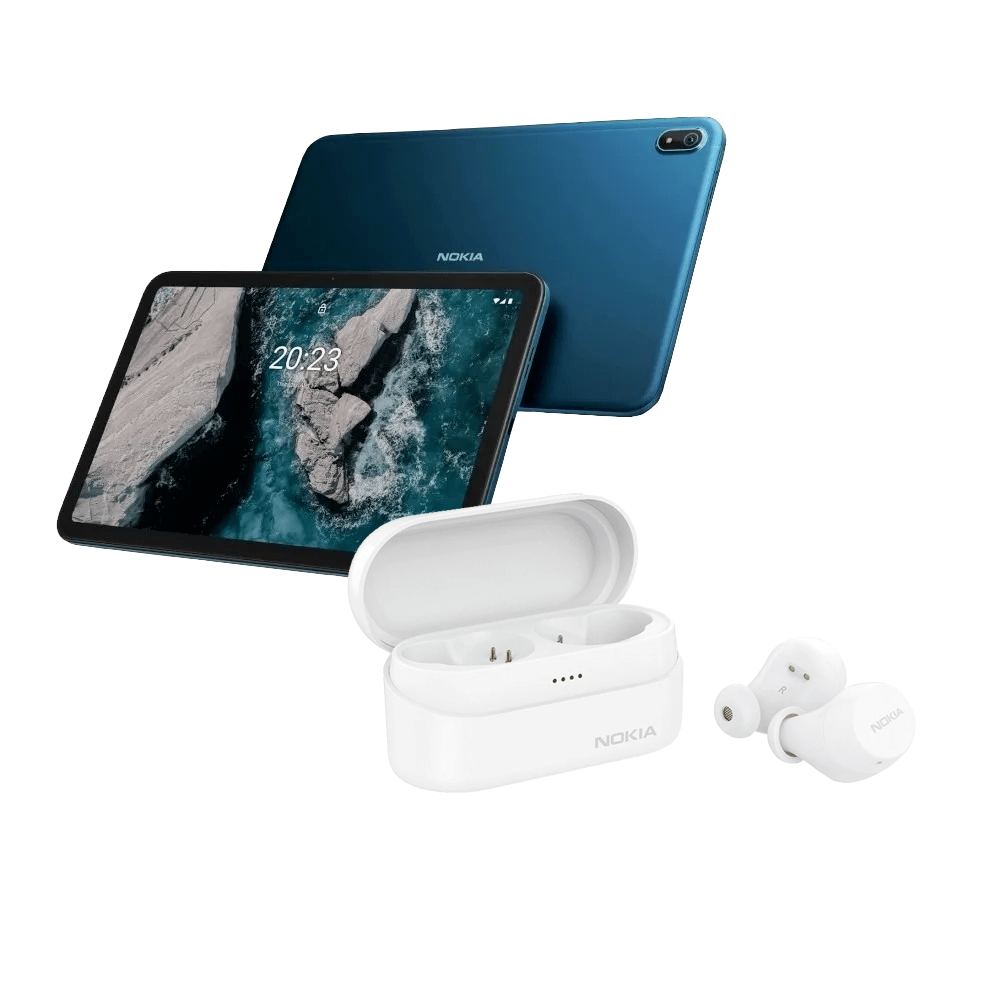 Tablet Nokia T20 4/64GB Azul oscuro + Audífonos Nokia Power Earbuds Lite Blanco