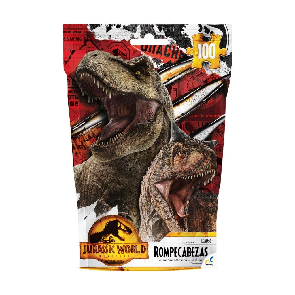 Rompecabezas bolsa foil Jurassic World Domino 100 pzas, Novelty.