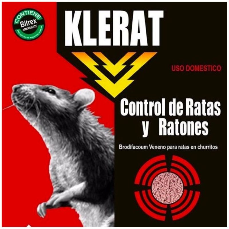 Cebo Rata 40 Sobres Klerat Pellets 25 gr 