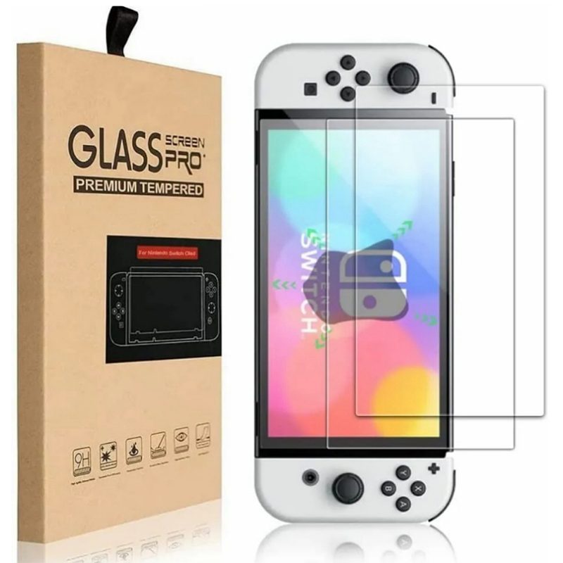 Mica Cristal Templado compatible con Nintendo Switch Oled 2021, 2 Unidades