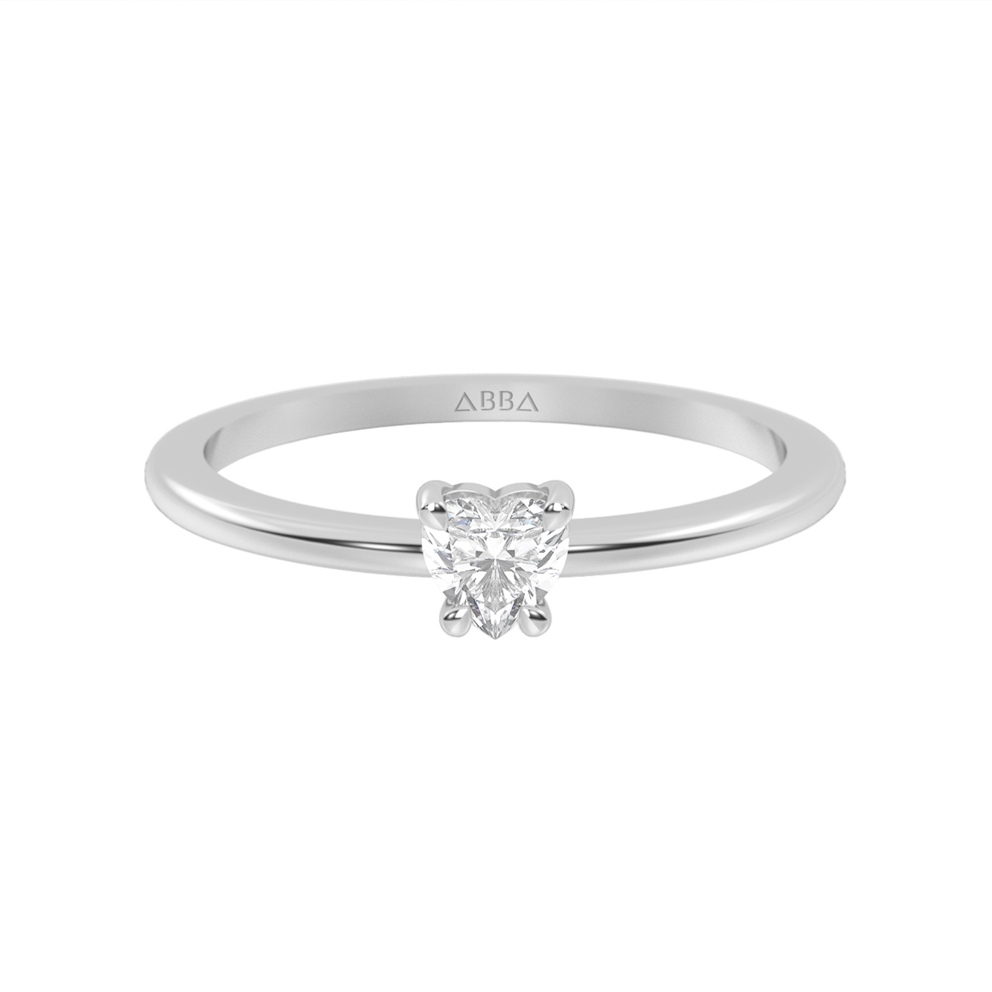 ANILLO DE PROMESA ORO BLANCO 10K CORAZON TAINY ABBA JOYAS