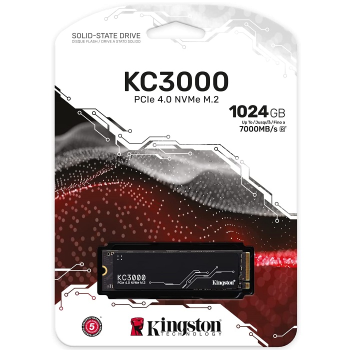 M.2 2280 SSD 1TB Kingston KC3000 NVMe PCIe 4.0 SKC3000S/1024G.