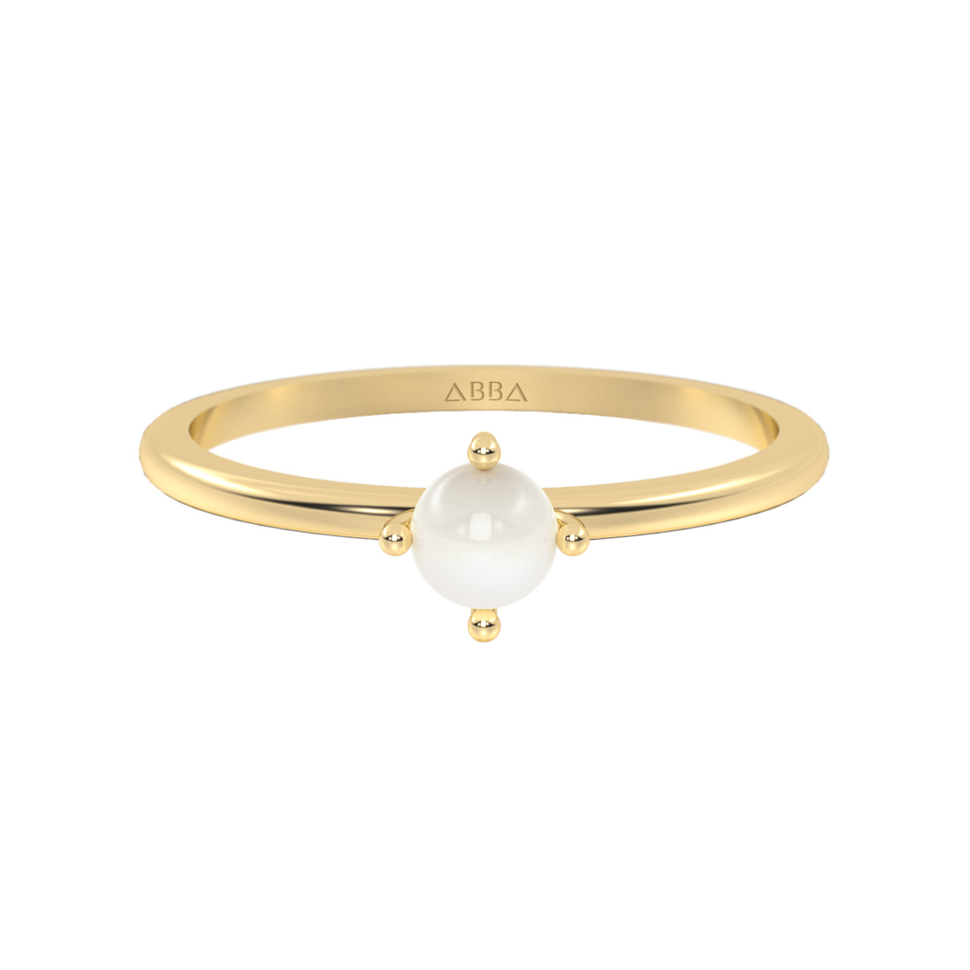 ANILLO DE PROMESA ORO AMARILLO 14K PERLA ABBA JOYAS