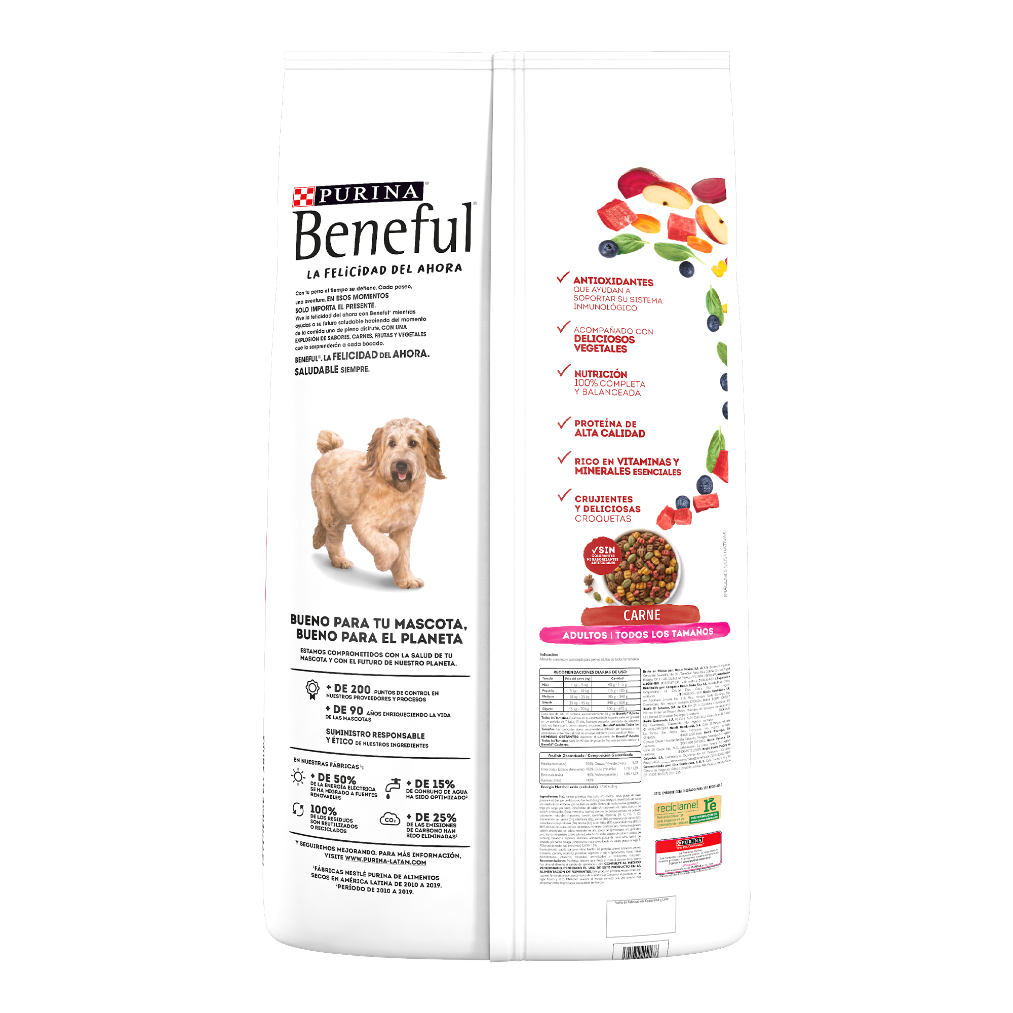 Purina Beneful Alimento seco Adulto todos los tamanos carne bulto de 20kg