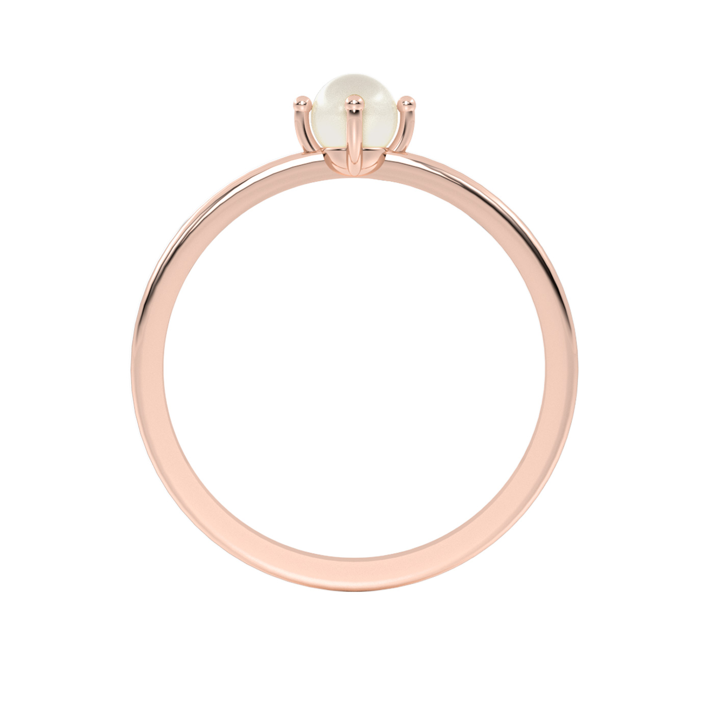 ANILLO DE PROMESA ORO ROSA 14K PERLA ABBA JOYAS