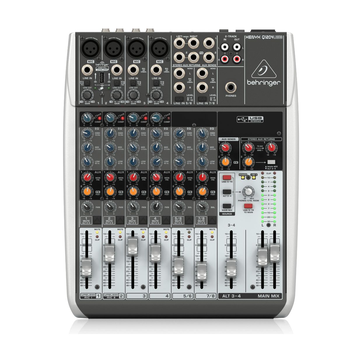 Mezcladora  Behringer Xenyx Q1204usb 8 Canales efectos 