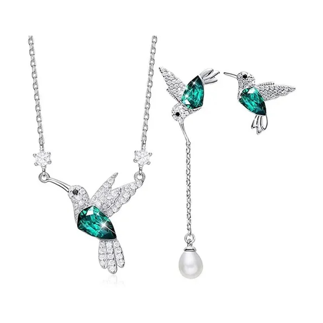 Collar Con Dije De Colibrí De Plata S925 Y Cristal P/mujer | Meses Sin Interés - Foto 9