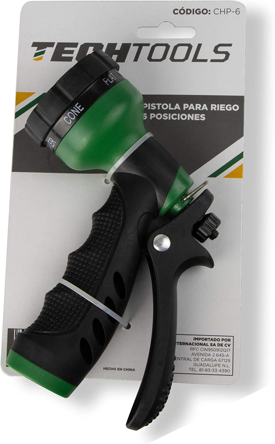 TechTools pistola para riego de 6 posiciones CHP-6