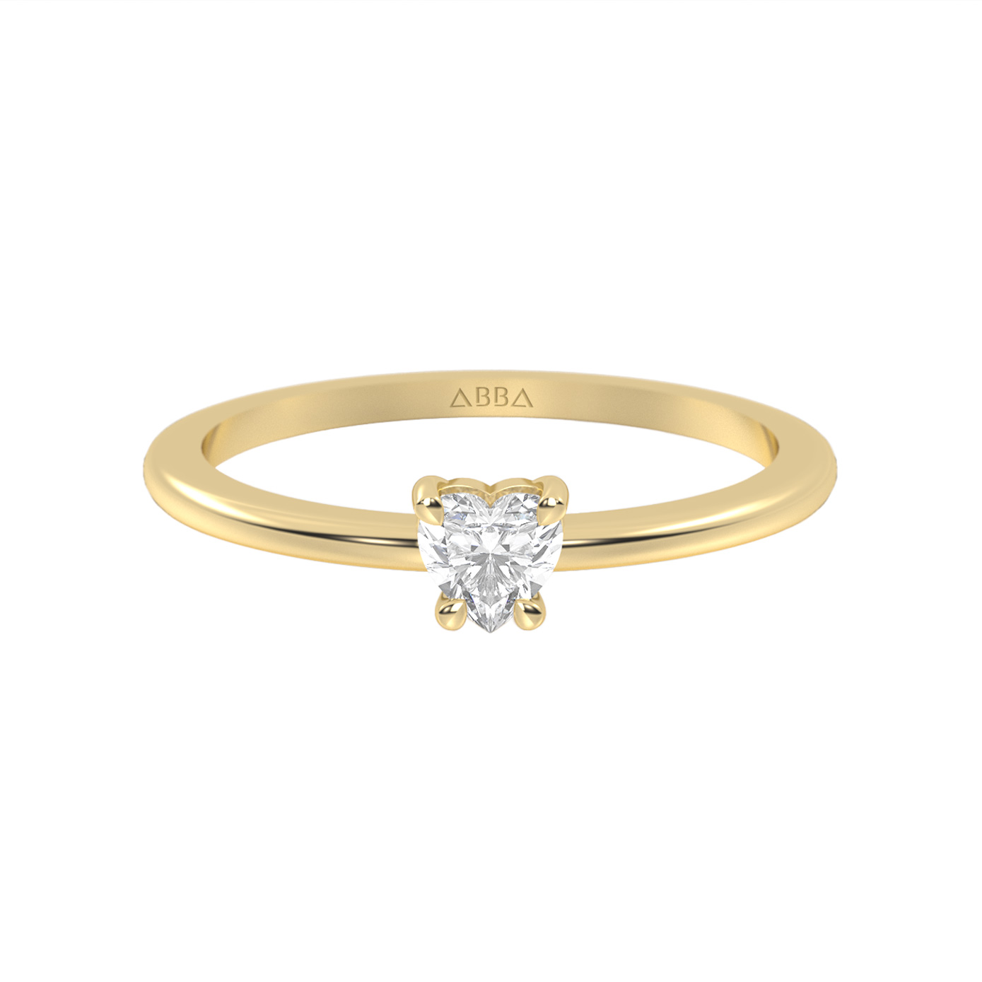 ANILLO DE PROMESA ORO AMARILLO 14K CORAZON TAINY ABBA JOYAS