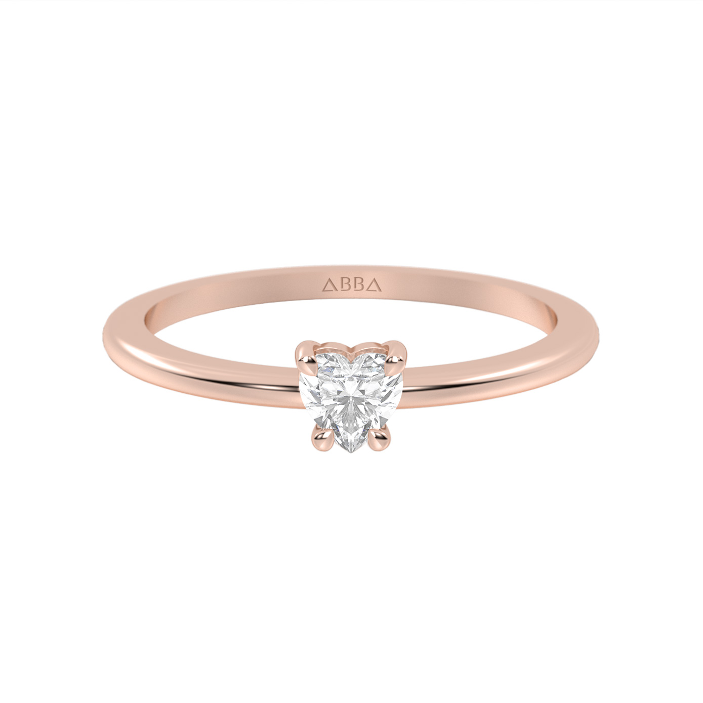 ANILLO DE PROMESA ORO ROSA 14K CORAZON TAINY ABBA JOYAS