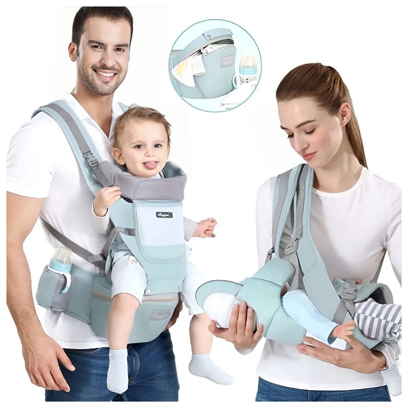 Mochila Porta Bebes Ergonómica Asiento 0-36 multifuncional VERDE