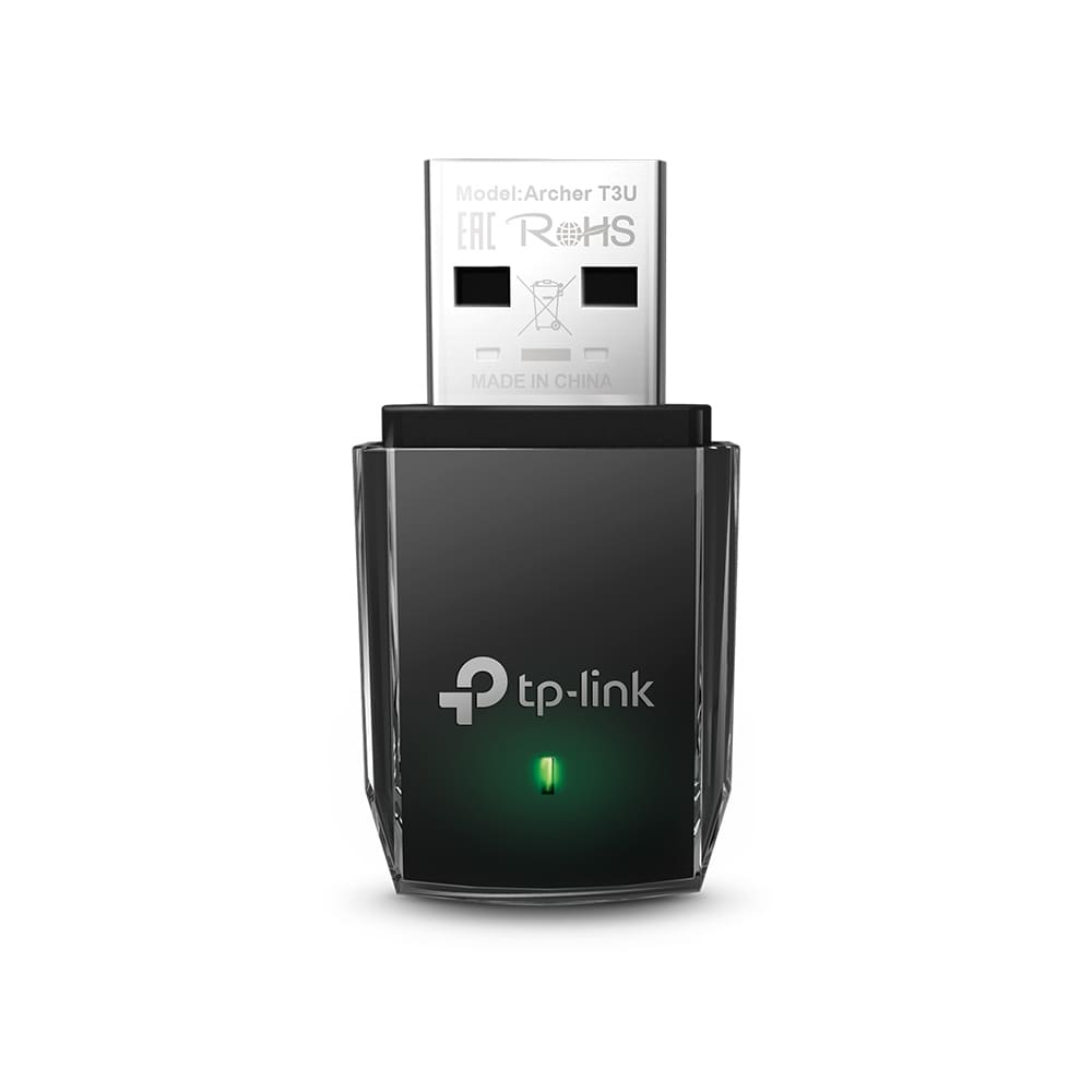 Tarjeta de Red Inalámbrica USB Doble Banda AC1300, TP-Link Archer T3U, Mini, Negro.