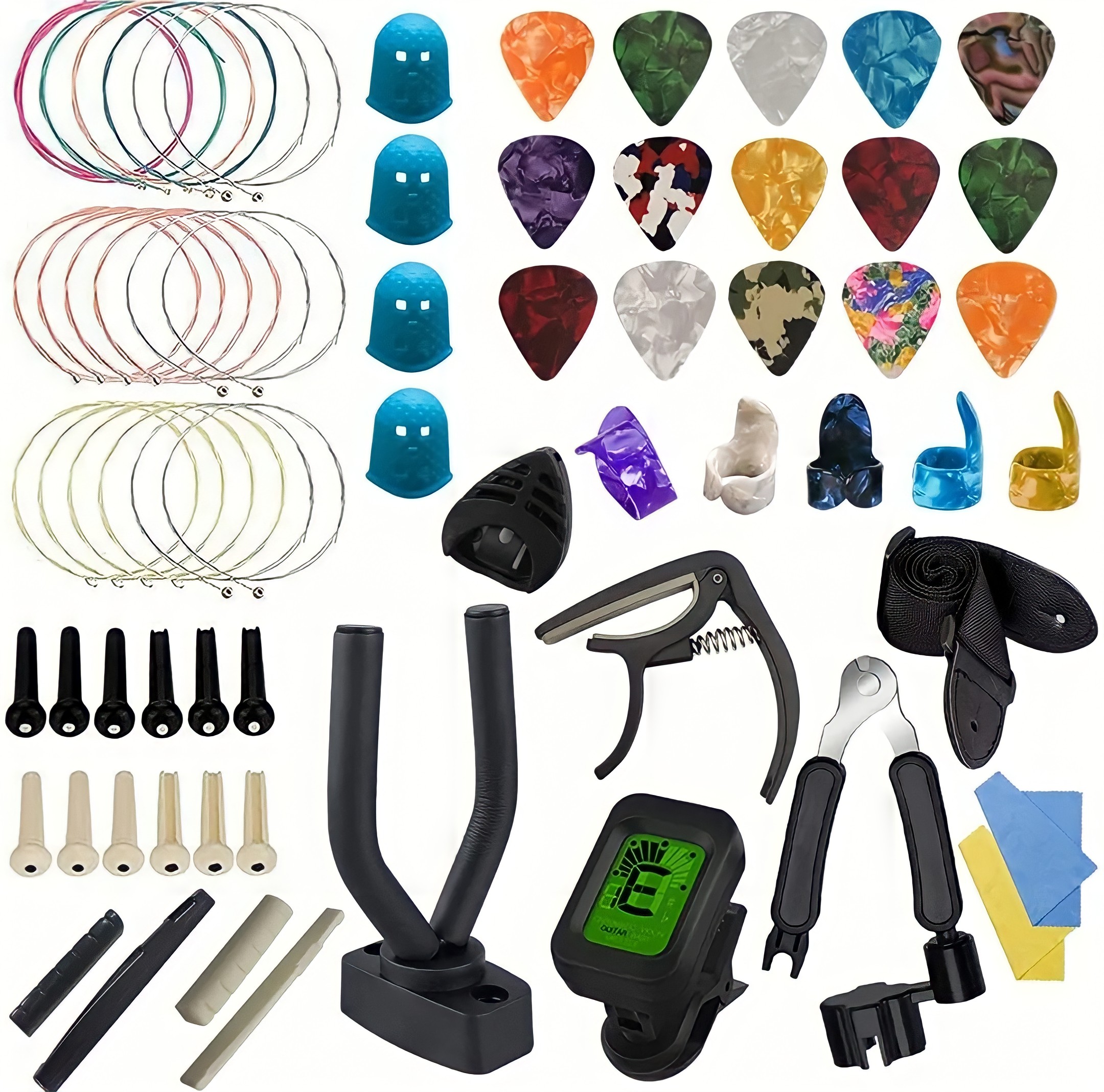 Kit De Accesorios Para Guitarra Acustica Cuerdas 66 Unidades