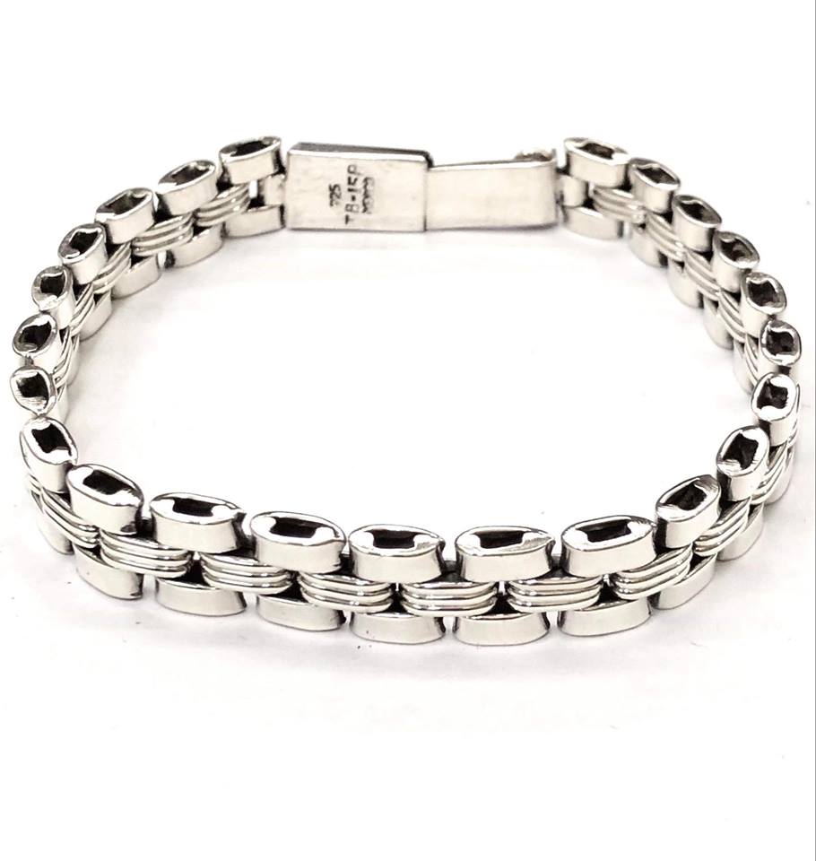 Pulsera Tejido Esclava De Plata Tipo Rolex Pulsera Esclava De