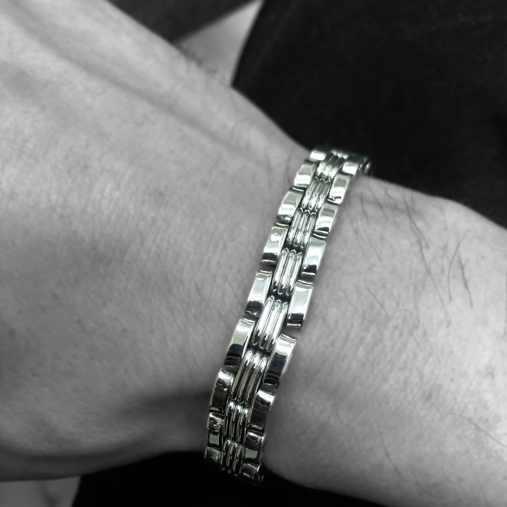 Pulsera Esclava De Plata Maciza Tipo Brazalete Reloj Lisa