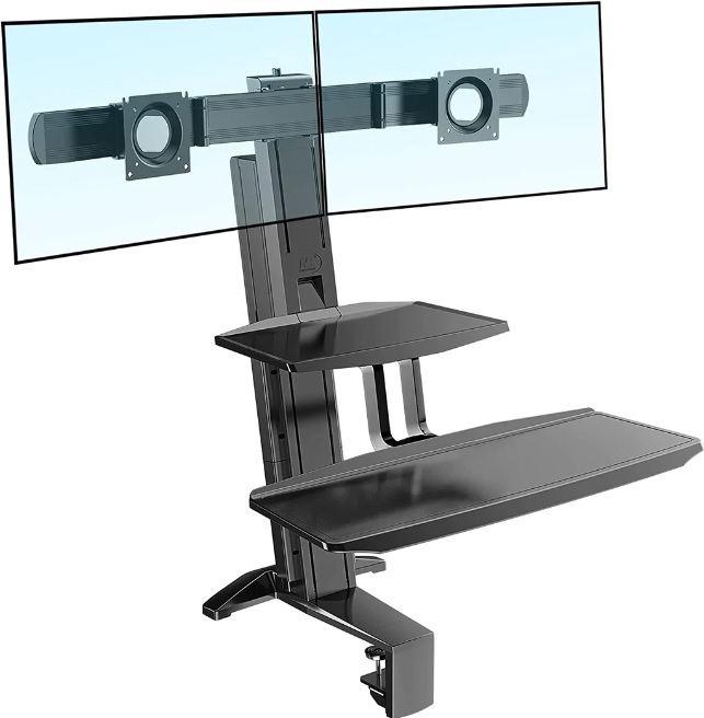 Estación de Trabajo NB L100 | Soporte Doble para Monitores 22”–27”, Altura Ajustable 17.7”