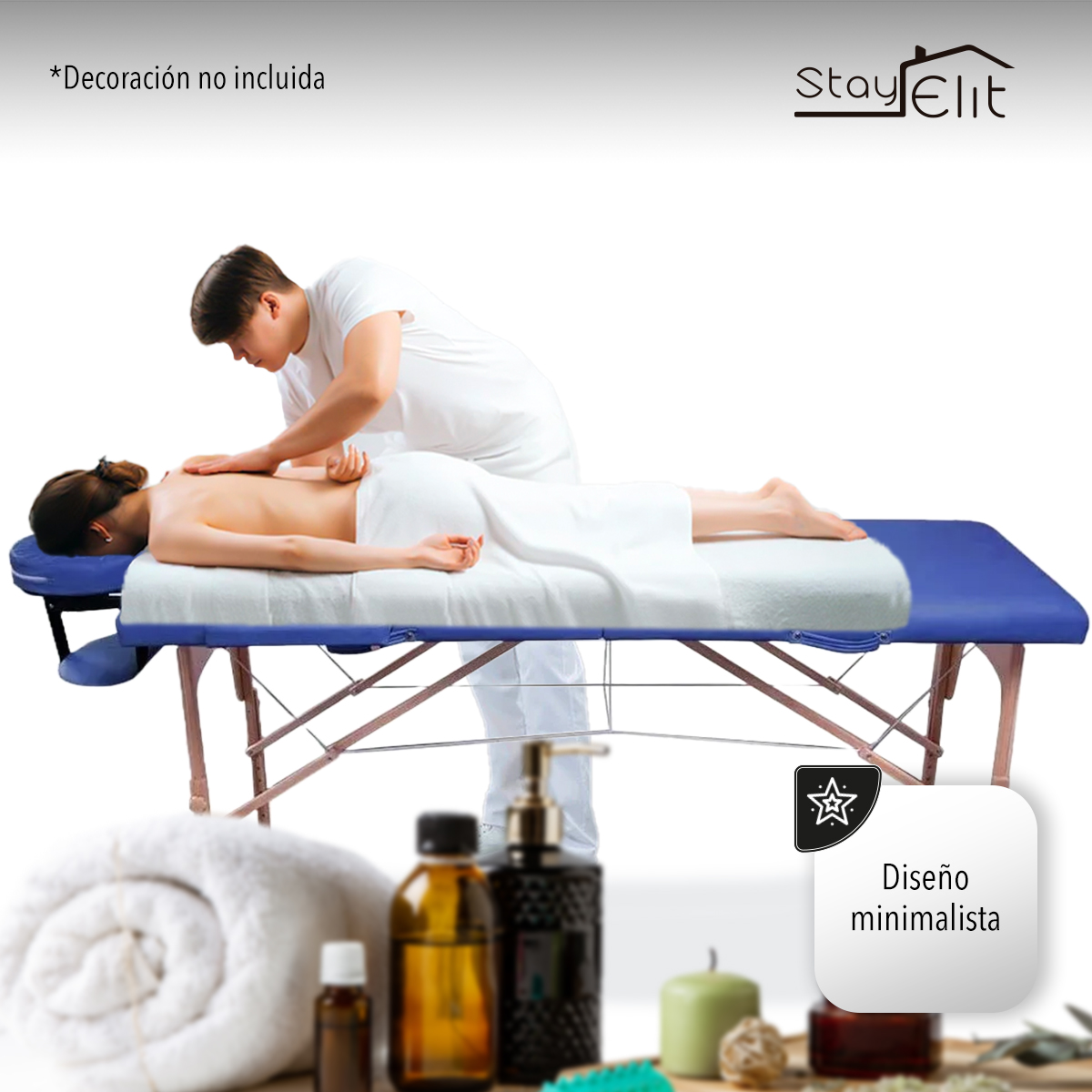 CAMILLA PARA MASAJE PLEGABLE PORTÁTIL Y RECLINABLE COLOR AZUL LENIVÉ - Main Image