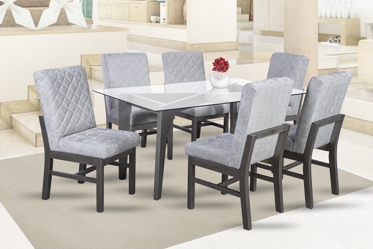 COMEDOR GIRONA 6 SILLA EN MADERA COLOR GRIS