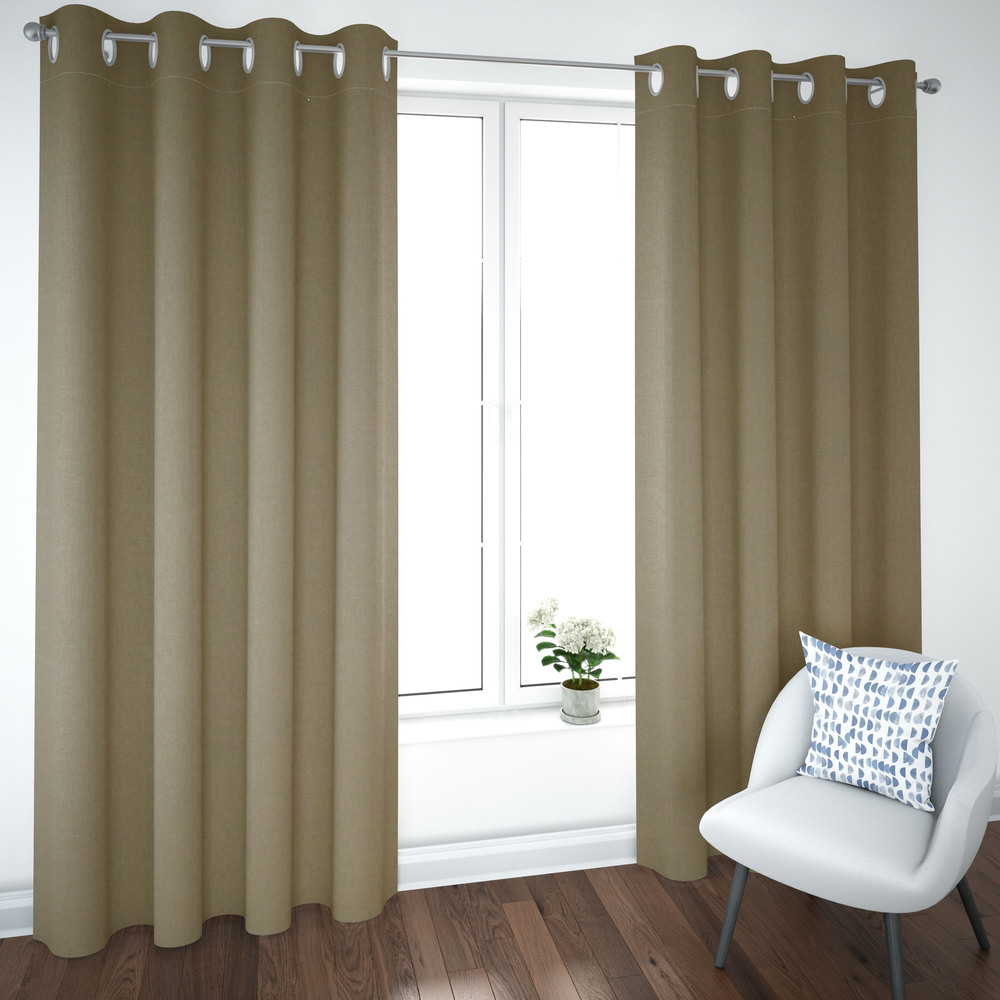 Cortina BlackOut Rebeca - 2 Paneles calidad Premium 95% Oscuridad- 300 cm x 230 cm de altura - Color Beige.