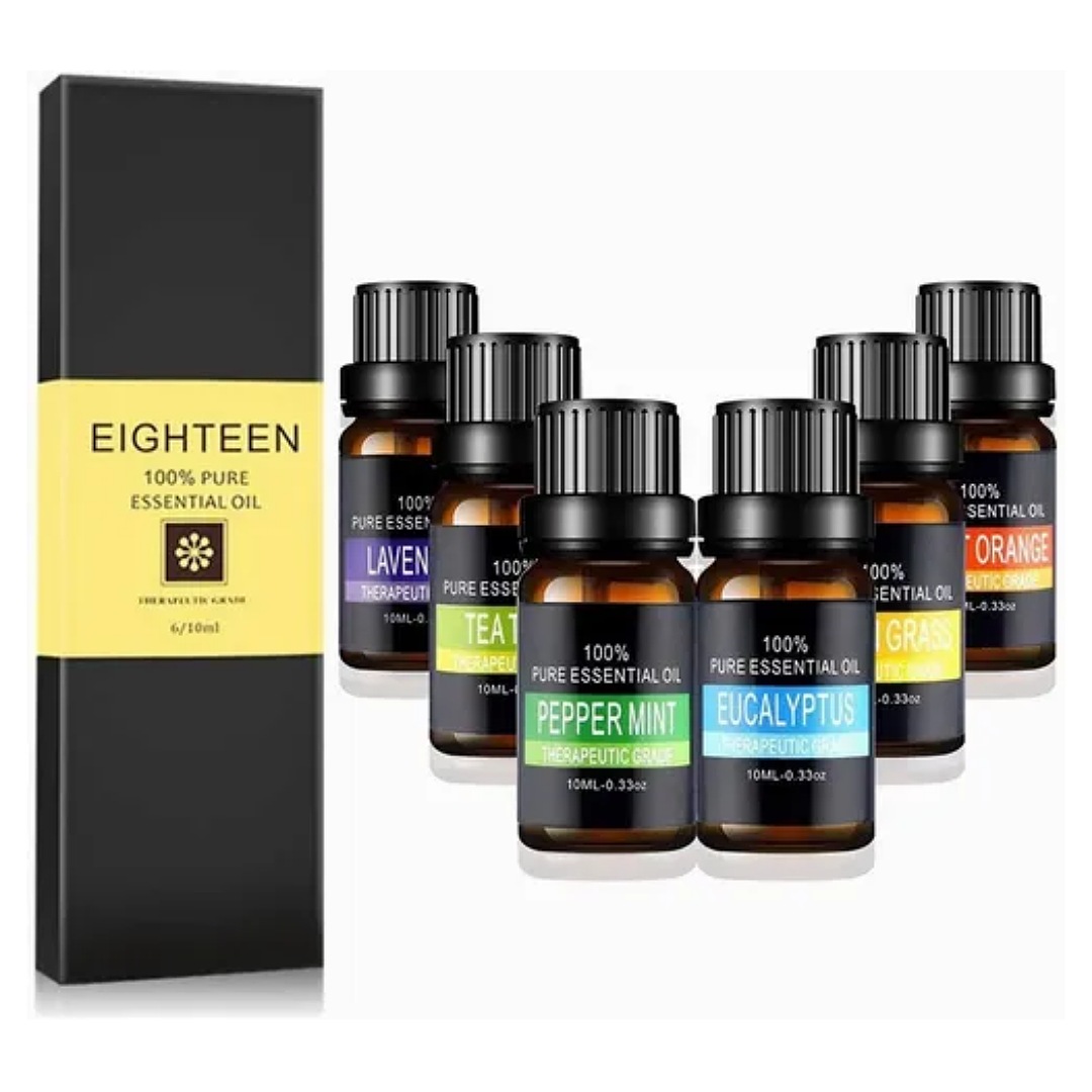 Kit De 6 Aceites Esenciales Aromaterapia 100% Puro 10ml Spa.