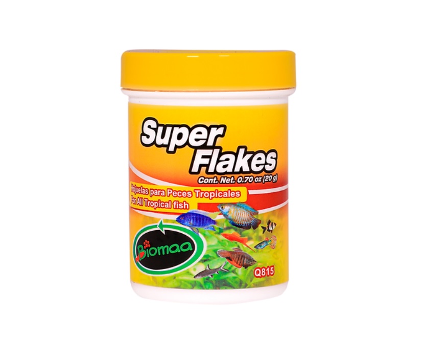 Super Flakes Alimento para peces Tropicales 20g  3 pzs - Biomaa 